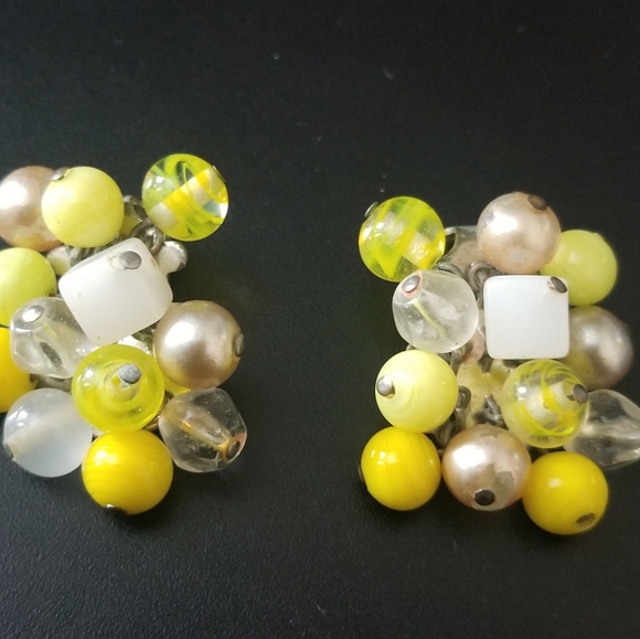 Japan Vintage Neon Cluster Clip Earrings. HOT! - Picture 13 of 16
